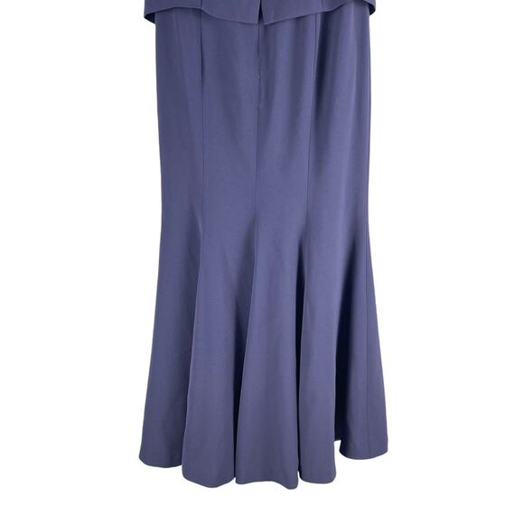 Daymor Floral Applique Off the Shoulder Evening Gown Purple Size 8 - Picture 12 of 15